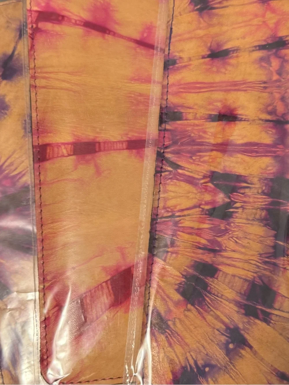 NWT Leather Tablet Sleeve Cover in Yellow & Pink Tie-Dye